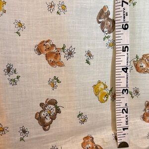 Vintage Cranston Charming Bunny and Flower Fabric 70 x 45. 210